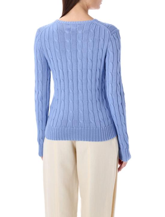 26SS 폴로 랄프로렌 포니 로고 피마코튼 케이블 니트 스웨터 211971869009 Blue - POLO RALPH LAUREN