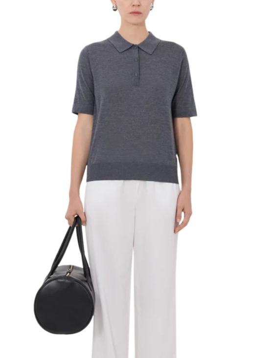 26SS 루루 드 세종 폴로 티셔츠 MIGOANTRACITE MELANGE Grey - LOULOU DE SAISON