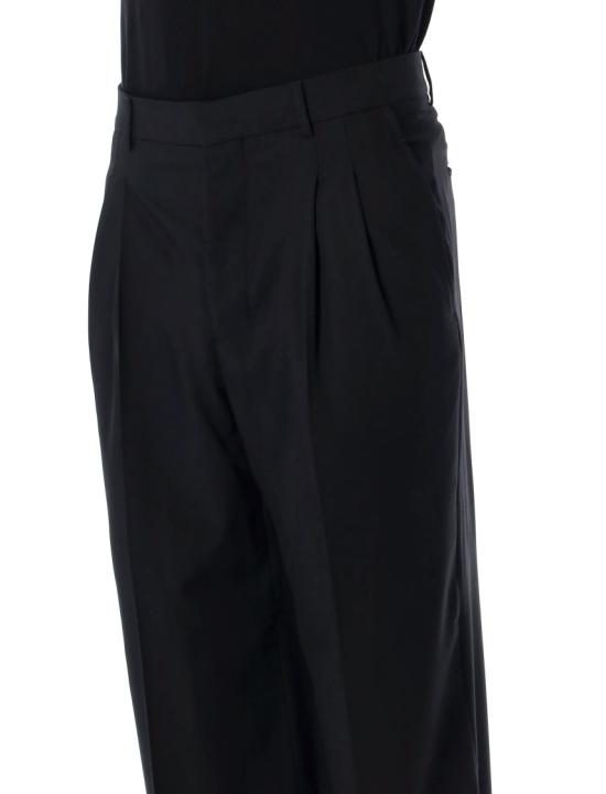 26SS 아미 뉴 울 로우 웨이스트 와이드 트라우저 HTR860WV0194001 Black - AMI