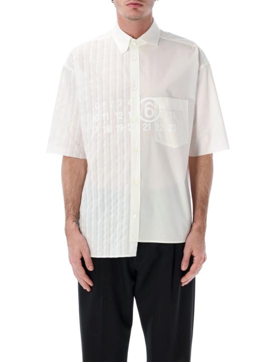 26SS MM6 메종마르지엘라 반팔 셔츠 SH0DR0007MTN135961 White