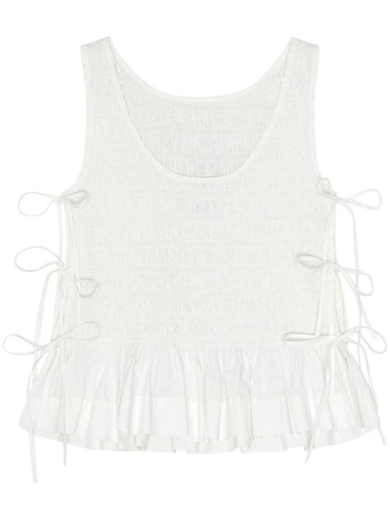 26SS 가니 코튼 스모크 타이 탑 W0886151 White - GANNI