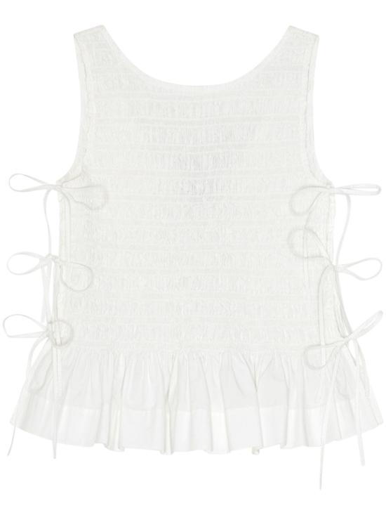 26SS 가니 코튼 스모크 타이 탑 W0886151 White