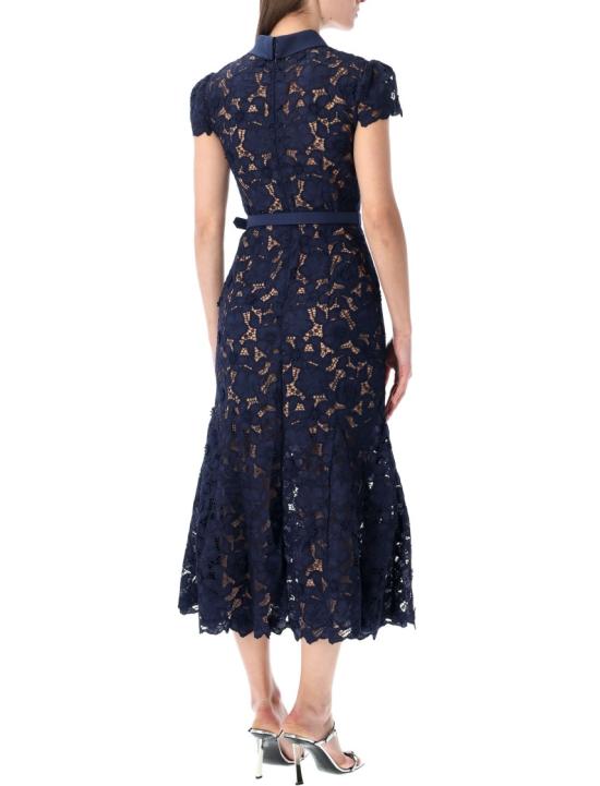 26SS 셀프 포트레이트 롱 원피스 RS26171MNNAVY Black - SELF PORTRAIT