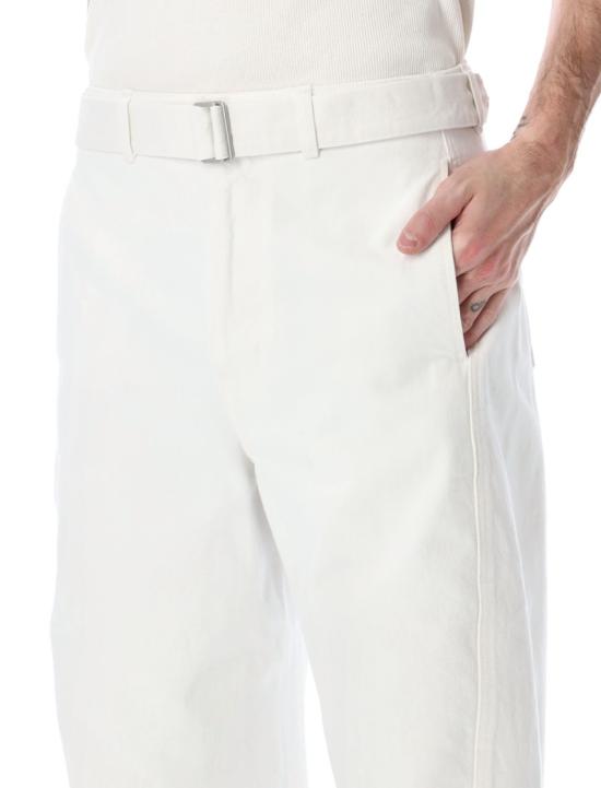 26SS 르메르 트위스트 벨티드 팬츠 PA326LD1070WH086 White - LEMAIRE