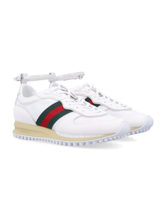 25FW 구찌 리모션 레이스업 스웨이드 스니커즈 832918AAEZM9067 White - GUCCI