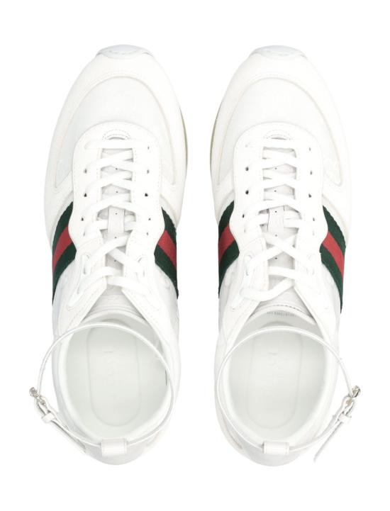 25FW 구찌 리모션 레이스업 스웨이드 스니커즈 832918AAEZM9067 White - GUCCI