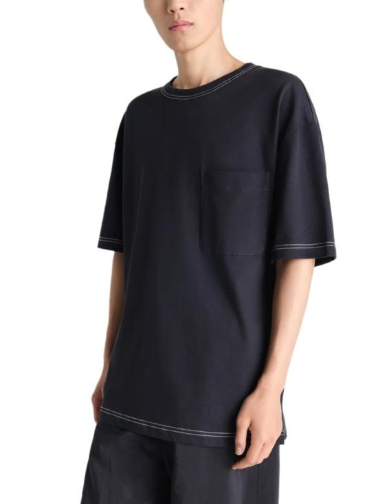 26SS 르메르 박시 저지 숏 슬리브 티셔츠 TS0010 LJ1010BR498 Black - LEMAIRE