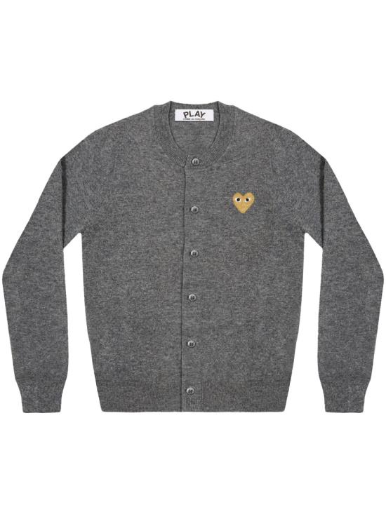 26SS 꼼데가르송 플레이 골드 하트 니트 가디건 AX N049 0513 Grey