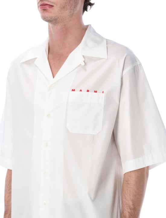 26SS 마르니 로고 포켓 반팔 셔츠 CUMU0213PPUSCT88LRW01 White - MARNI