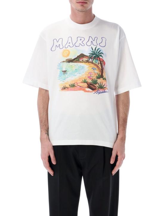 26SS 마르니 반팔 티셔츠 HUMU02234PUSCZ06PRW01 White
