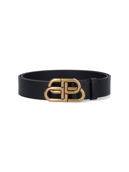 26FW 발렌시아가 BB 라지 레더 벨트 570370 1CH041000 Black