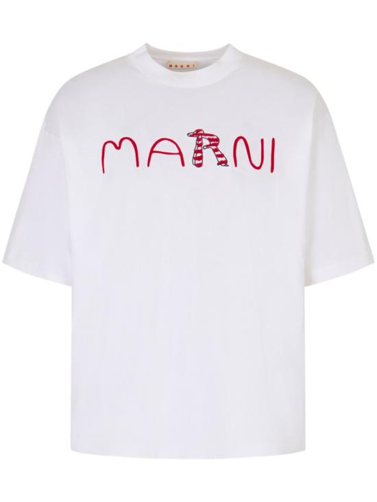 26SS 마르니 반팔 티셔츠 HUMU0223S2USCY86LOW01 White