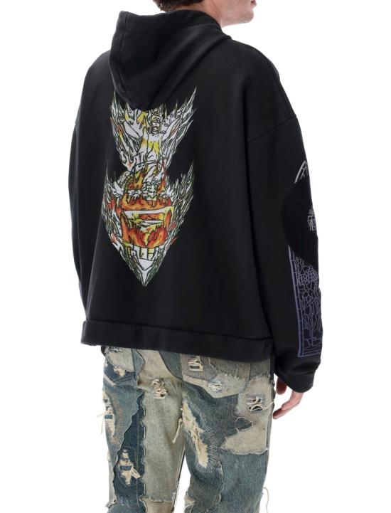 26SS 후 디싸이즈 워 후드 티셔츠 111015002FW25C Black - WHO DECIDES WAR