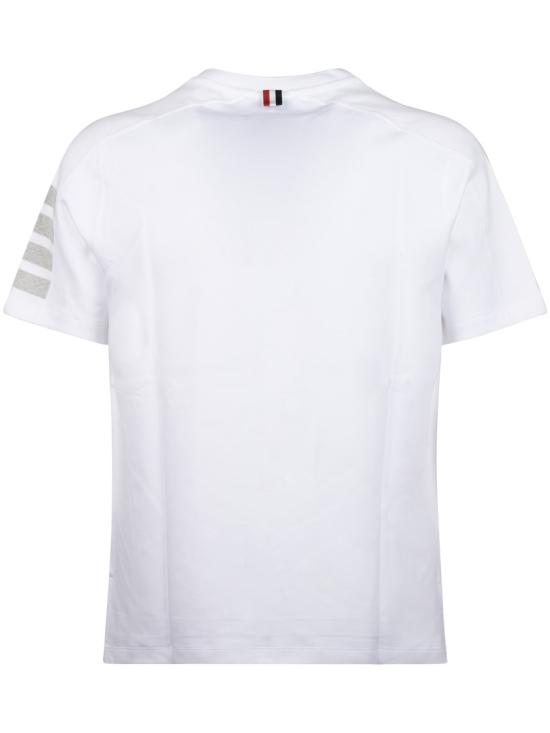 26SS 톰브라운 코튼 4바 숏 슬리브 티 MJS246A 07323100 White - THOM BROWNE