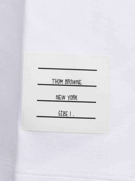 26SS 톰브라운 코튼 4바 숏 슬리브 티 MJS246A 07323100 White - THOM BROWNE