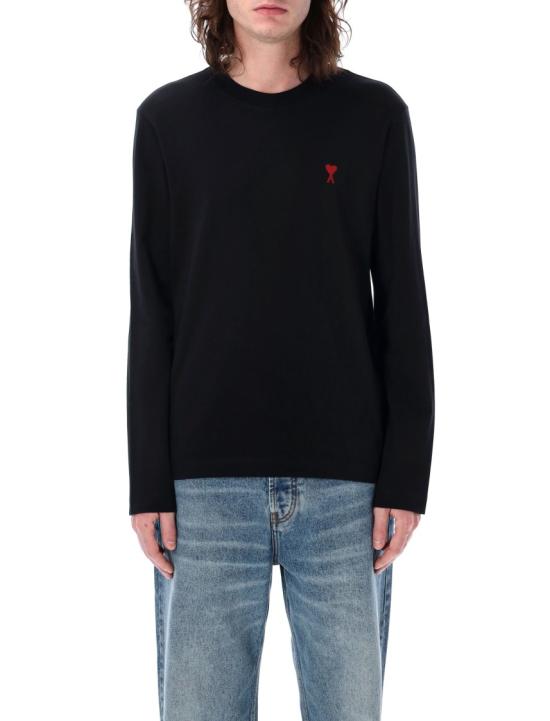 26FW 아미 스몰 하트 로고 롱슬리브 티셔츠 BFUTS235724001 Black