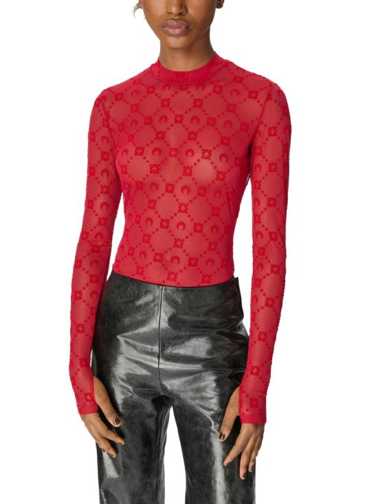 26SS 마린세르 긴팔 티셔츠 WTO388ACJER0005RD11 Red - MARINE SERRE