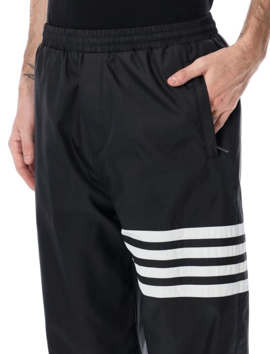 26SS 톰브라운 샤이니 립스탑 4바 트랙 팬츠 MTU349CF1095001 Black - THOM BROWNE