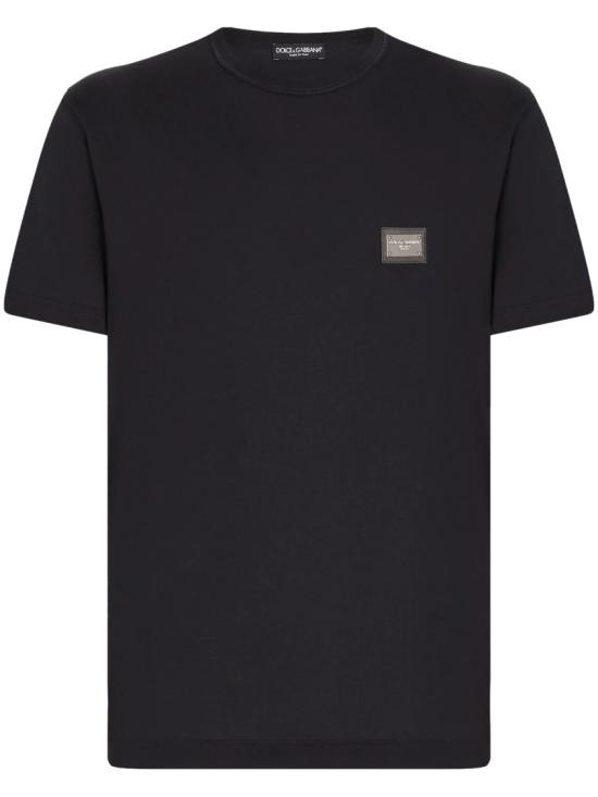 26SS 돌체앤가바나 로고 코튼 티셔츠 G8PT1TG7F2IB0665 Black