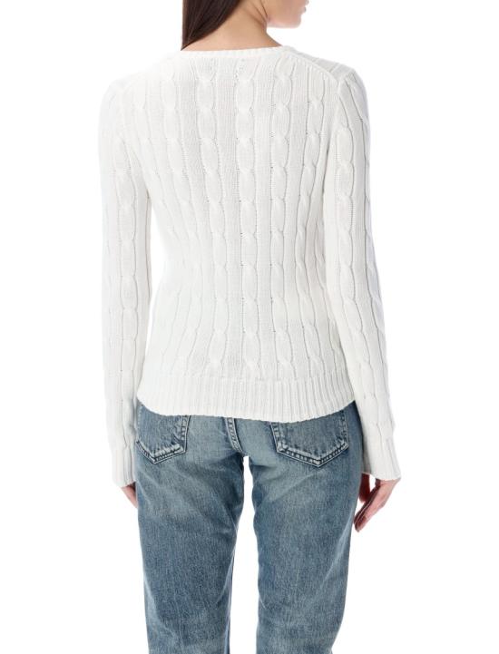 26SS 폴로 랄프로렌 포니 로고 피마코튼 케이블 니트 스웨터 211971869007 White - POLO RALPH LAUREN