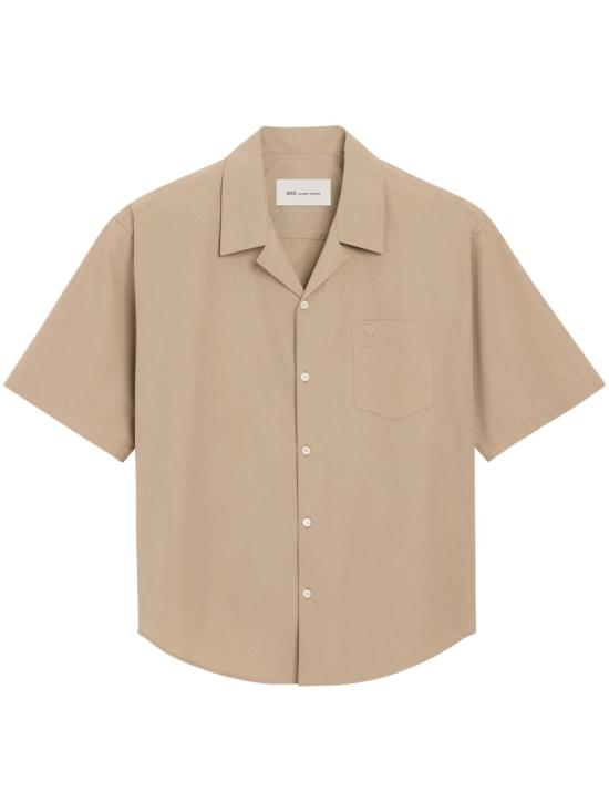 26SS 아미 톤온톤 하트 로고 코튼 숏슬리브 캠프 칼라 박시 셔츠 USH833 CO0063A036 Neutrals