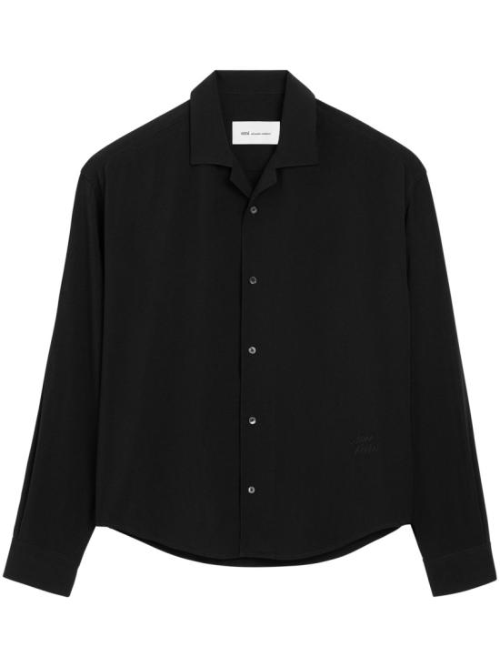 26SS 아미 박시 자수 아미 파리 셔츠 HSH829 VI0036001 Black