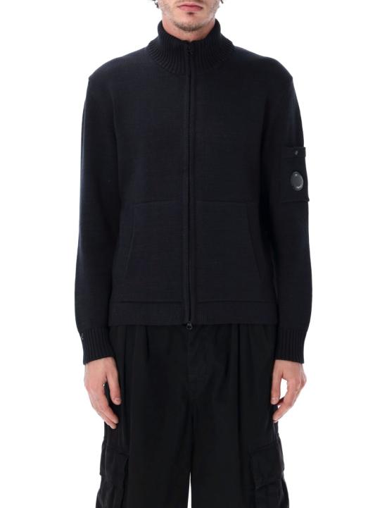 26SS 씨피 컴퍼니 컴팩트 코튼 지퍼 가디건 20CMKN092A110058A888 Black