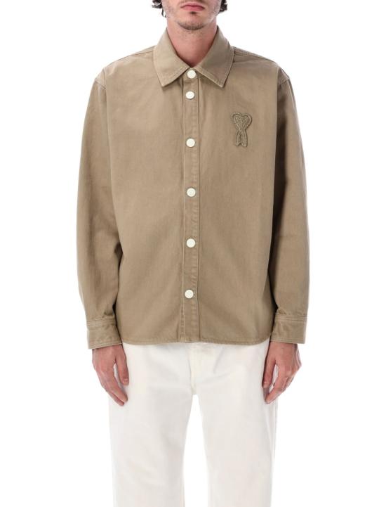 26SS 아미 톤온톤 로고 코튼 니트 오버셔츠 UJK897DE0126A036 Neutrals