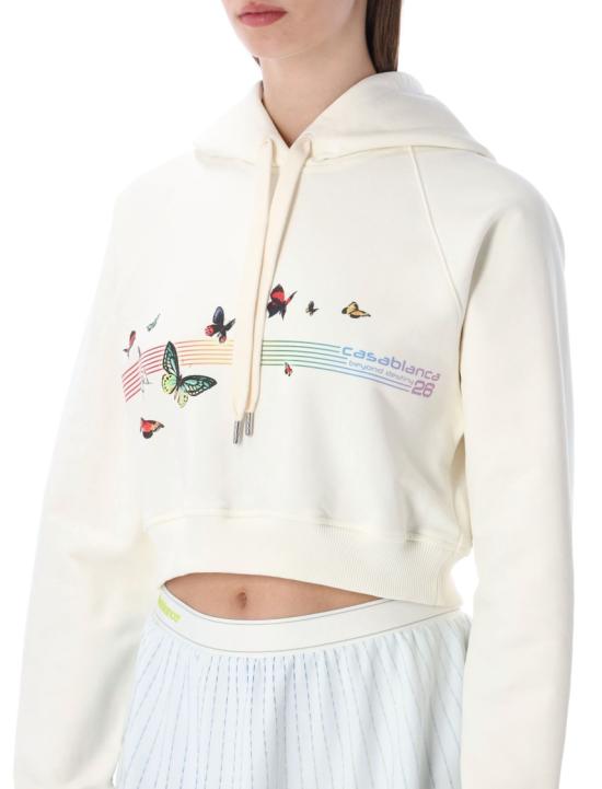 26SS 카사블랑카 후드 티셔츠 WSP26JTP36301 White - CASABLANCA