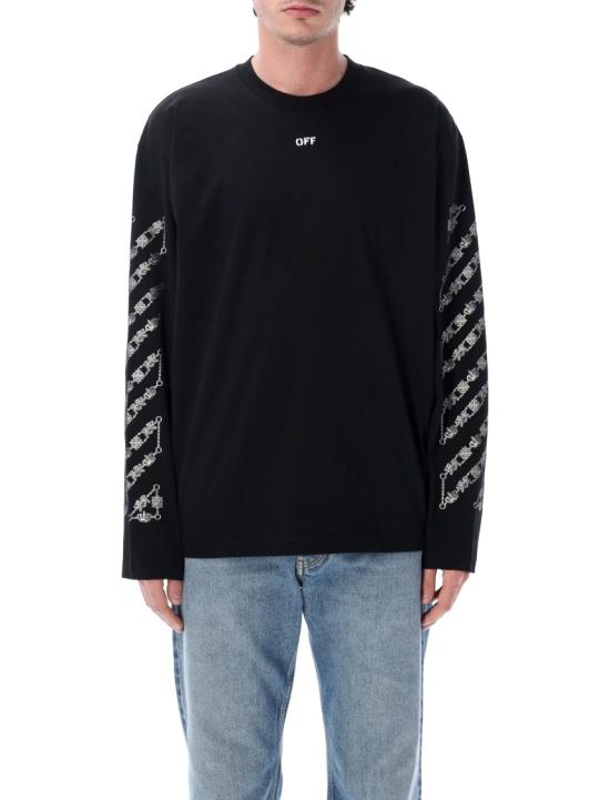 26SS 오프화이트 긴팔 티셔츠 OMAB09CS26JER0010001 Black