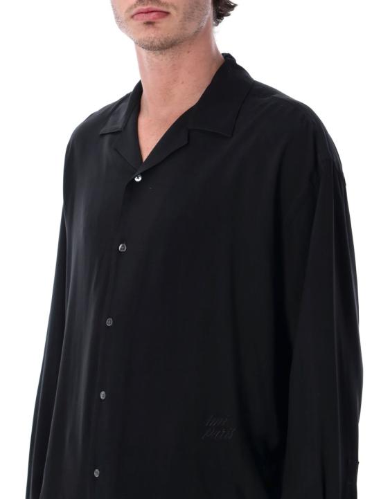 26SS 아미 박시 자수 아미 파리 셔츠 HSH829VI0036001 Black - AMI