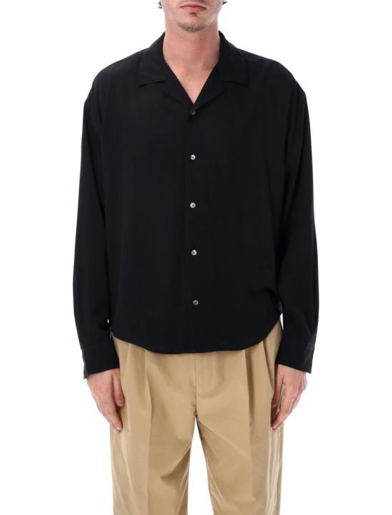 26SS 아미 박시 자수 아미 파리 셔츠 HSH829VI0036001 Black