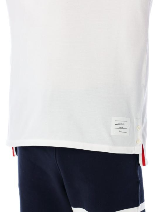 26SS 톰브라운 피케 센터 백 스트라이프 릴렉스 핏 티셔츠 MJS056A00050100 White - THOM BROWNE