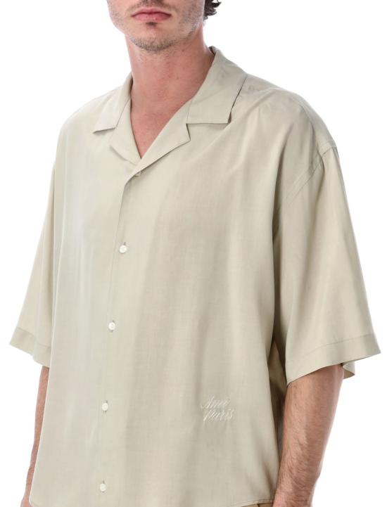26SS 아미 숏슬리브 자수 아미 파리 박시 셔츠 HSH830VI0036229 Neutrals - AMI