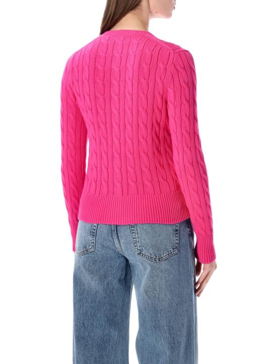 26SS 폴로 랄프로렌 폴로 자수 케이블 니트 가디건 211971868509 Pink - POLO RALPH LAUREN