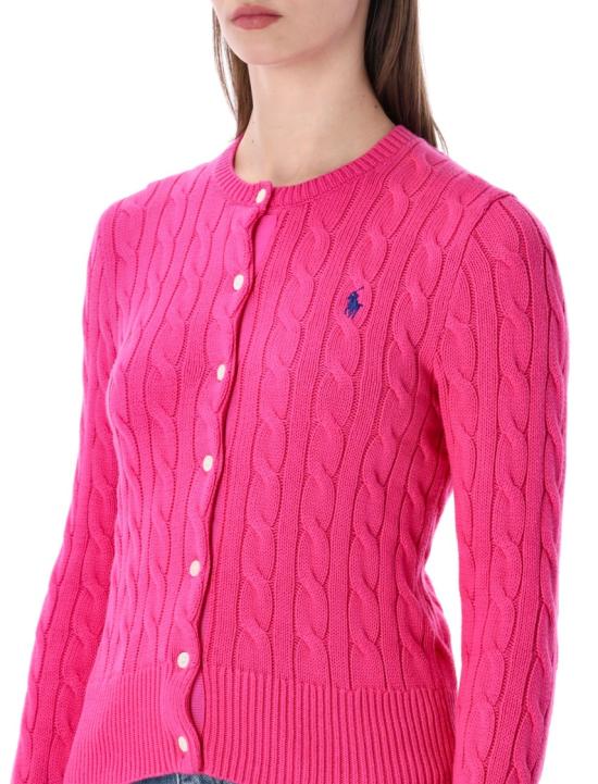 26SS 폴로 랄프로렌 폴로 자수 케이블 니트 가디건 211971868509 Pink - POLO RALPH LAUREN