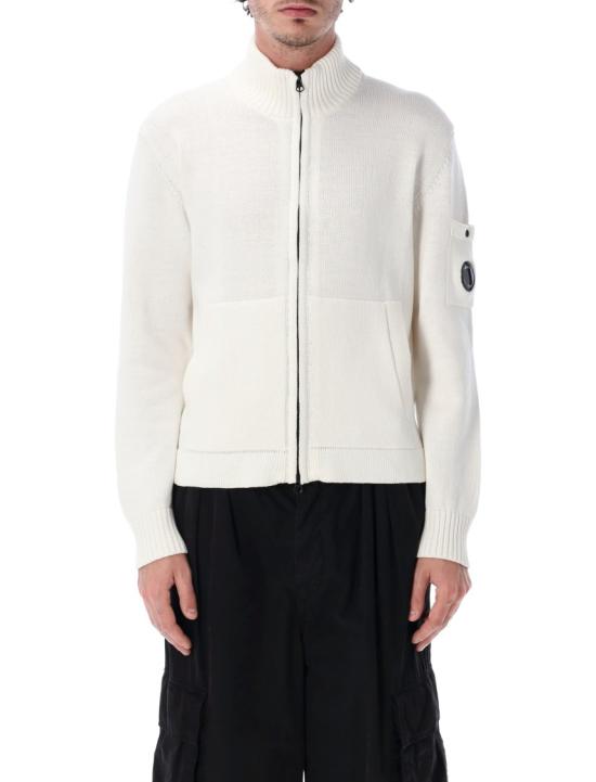 26SS 씨피 컴퍼니 컴팩트 코튼 지퍼 가디건 20CMKN092A110058A103 White