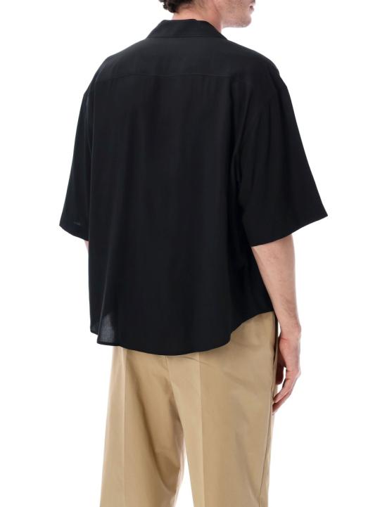 26SS 아미 숏슬리브 자수 아미 파리 박시 셔츠 HSH830VI0036001 Black - AMI