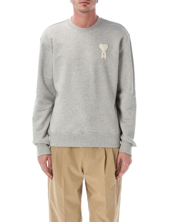 26SS 아미 빅 하트 로고 코튼 니트 스웨트셔츠 USW787730A161 Grey