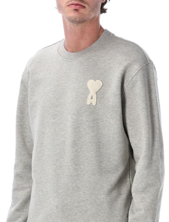 26SS 아미 빅 하트 로고 코튼 니트 스웨트셔츠 USW787730A161 Grey - AMI