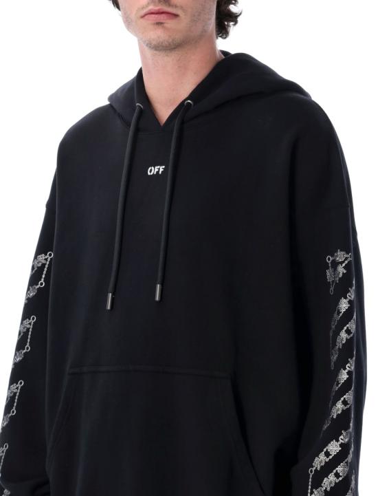 26SS 오프화이트 후드 티셔츠 OMBB085S26FLE0050001 Black - OFF WHITE