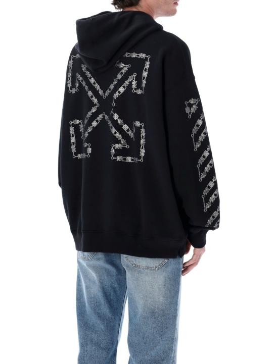 26SS 오프화이트 후드 티셔츠 OMBB085S26FLE0050001 Black - OFF WHITE