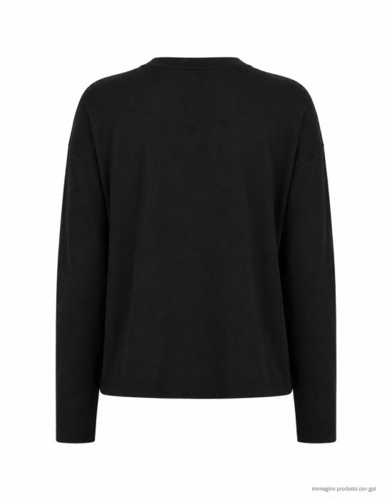 26FW 아라고나 긴팔 티셔츠 D3307TF Black - ARAGONA