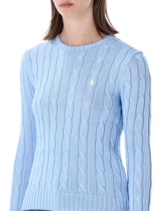 26SS 폴로 랄프로렌 포니 로고 피마코튼 케이블 니트 스웨터 211971869512 Blue - POLO RALPH LAUREN