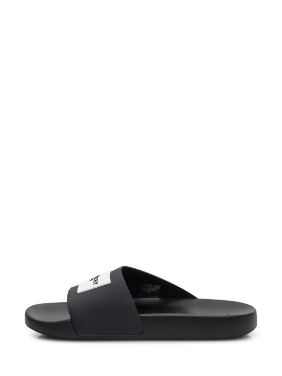 26FW 지방시 러버 라벨 슬라이드 뮬 BH302MH1XL 001 BLACK - GIVENCHY