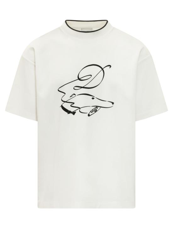 26FW 드롤드무슈 반팔 티셔츠 LTS332CO002 OW OFF WHITE