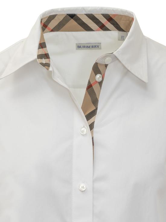 26FW 버버리 레귤러 핏 코튼 포플린 셔츠 8111217 A1464 WHITE - BURBERRY