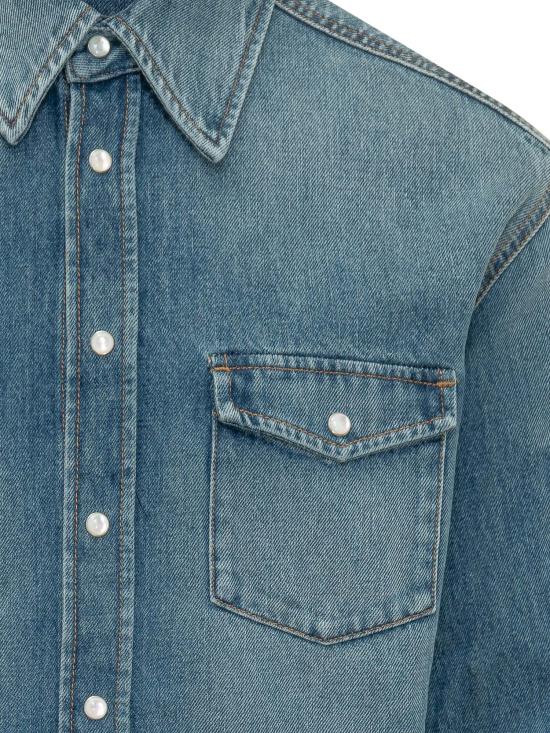 26FW 지방시 데님 셔츠 BM616V5YD3 420 MEDIUM BLUE - GIVENCHY
