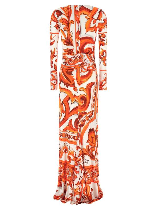 26FW 돌체앤가바나 롱 원피스 F611CTFS8DSIO3TN Orange - DOLCE & GABBANA