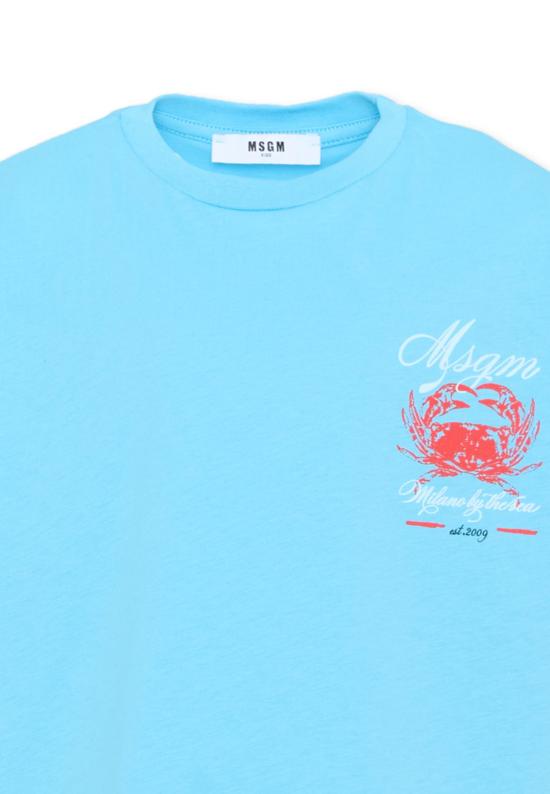 26SS [키즈] 엠에스지엠 티셔츠 S6MSJBTH291 MS073 LIGHT BLUE - MSGM